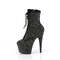 Ботинки Pleaser Adore-1020RM, каблук 7 дюймов, сетчатые ботильоны RS со шнуровкой PF 2 3/4 дюйма, молния сбоку, чёрная замша/чёрный