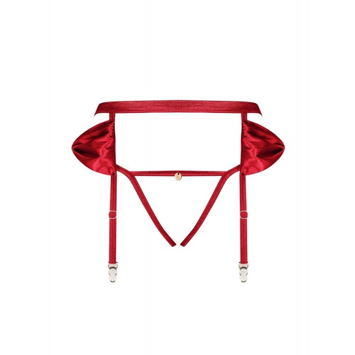 Сексуальный пояс для чулок + стринги S/M Rubines Obsessive красный