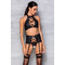 Комплект білизни з поясом для панчох Passion NANCY SET чорний, S/M