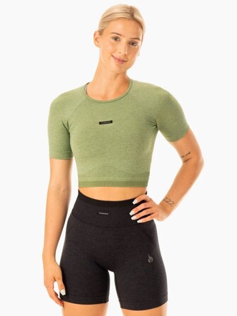Топ Excel Seamless T-Shirt - Moss Green Marl