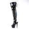 Сапоги Pleaser Adore-3017, каблук 7 дюймов, открытая пятка и носок 2 3/4 дюйма, чёрные, с открытой пяткой и молнией сбоку