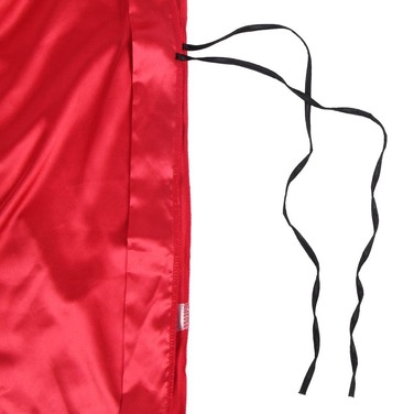 Халат с кружевной спинкой Star Night с поясом и стрингами, красно-чёрный, XS-S