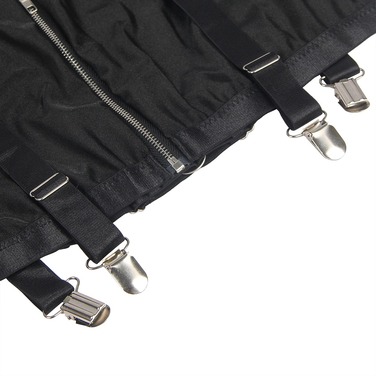 Платье-костюм Star Night с застежками-молниями и пажами для чулков, черный, XL (без коробки)