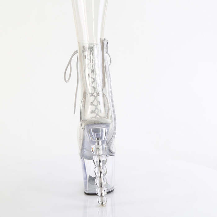 Чоботи Bliss-1016C *7-дюймовий каблук з бісером, 3 1/4-дюймовий відкритий носок/каблук зі шнурівкою, прозорі