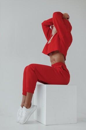 Штани спортивні Fitzona Victory red з вирізами для танців