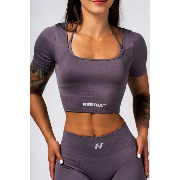 Топ Nebbia Shaping Crop Top FLOW SEAMLESS Dark Grey 499