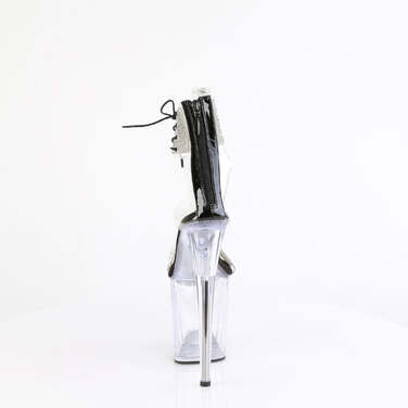 Босоножки Flamingo-827RS *Каблук 8 дюймов, манжета на щиколотке 4 дюйма, босоножкии с PF, молния сзади, черные/прозрачные