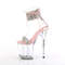 Босоножки Pleaser Flamingo-827RS *Каблук 8 дюймов, 4-дюймовая манжета на щиколотке, босоножкии с ремешком, молния сзади, нежно-розовый/прозрачный