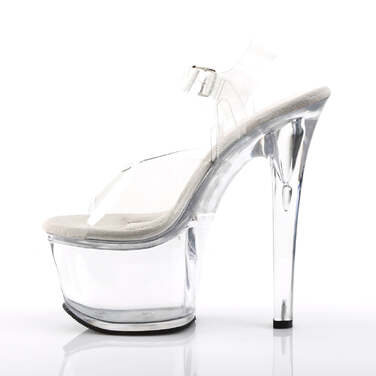 Босоніжки Treasure-708 на підборах 7 дюймів, з ремінцем на щиколотці 2 3/4 дюйма, прозорі