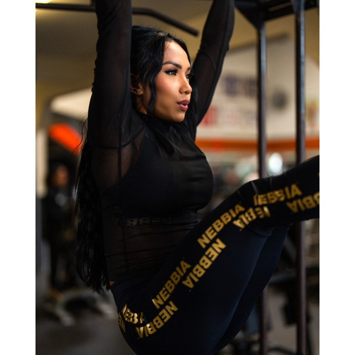 Лонгслів Nebbia Women's Mesh Long Sleeve Top INTENSE Sheer Gold 847