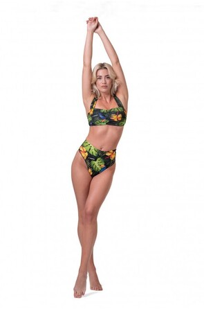 КУПАЛЬНІ ТРУСИКИ HIGH-WAIST SPORTY BIKINI - BOTTOM JUNGLE GREEN 555