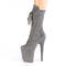 Ботинки Pleaser Flamingo-1050FS *8 дюймов, каблук, 4 дюйма, шнуровка спереди, молния сбоку, серые