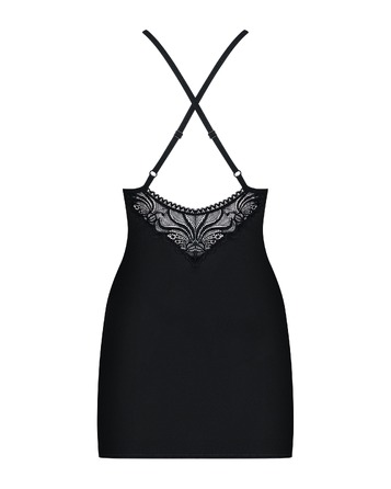 Сорочка та стрінги Obsessive 828-CHE-1 чорні, S/M