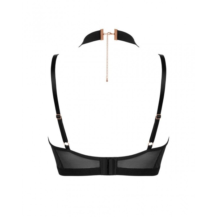 Бюстгальтер с чокером Obsessive Brasica черный, XS/S