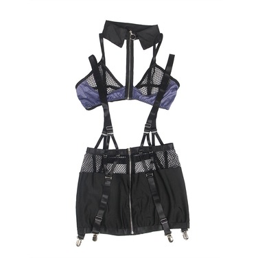 Сукня-костюм Star Night із застібками-блискавками та пажами для панчох, чорний, 5XL (без коробки)