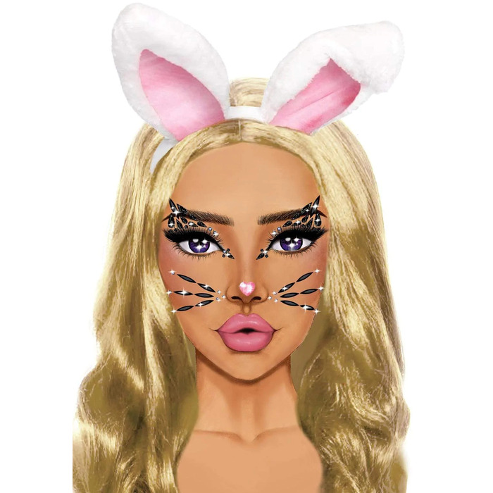 Стрази у вигляді маски кошеня Animal Rhinestone Stick-On Jewels