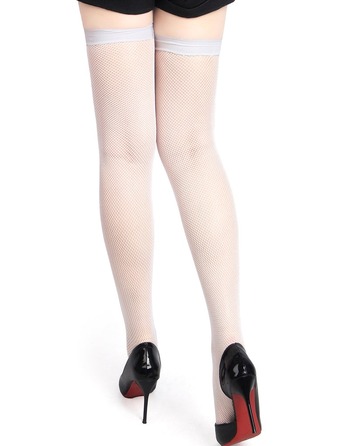 Панчохи в дрібну сітку Star Night із тонкою гумкою, білі, XS-M