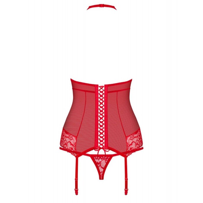 Комплект Obsessive 838-COR-3 корсет и стринги S/M