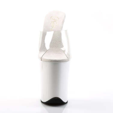 Шлепанцы Flamingo-801, каблук 8 дюймов, открытый носок 4 дюйма, прозрачный/белый