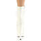 Чоботи Pleaser Adore-1020GD *7-дюймовий каблук, 2 3/4-дюймові черевики до щиколотки зі шнурівкою спереду, бічна блискавка, біла веганська шкіра