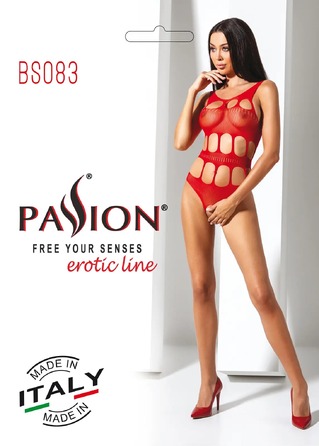 Боди с вырезами и открытым доступом Passion BS083 red