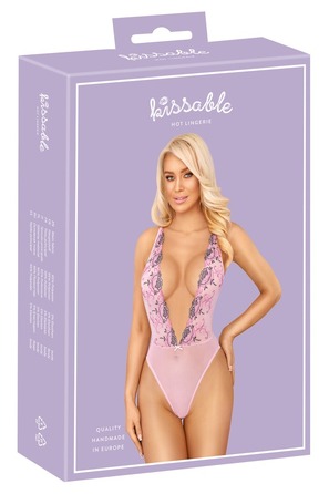 Нежное розовое боди с глубоким вырезом Kissable S/M