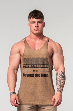 Майка Nebbia Washed-off Oversized Stringer MAX OUT Light Brown 359