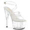 Босоніжки Pleaser Adore-706 на підборах 7 дюймів, босоніжки з перехресним ремінцем на щиколотці 2 3/4 дюйма, прозорі/прозорі