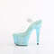 Босоніжки Pleaser Bejeweled-708RRS *7-дюймовий каблук, 2 3/4-дюймовий ремінець на щиколотці PF, з ремінцем Resin RS, прозорий/бірюзовий