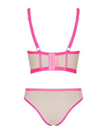 Комплект Obsessive топ та трусики, тілесно-рожевий, L/XL