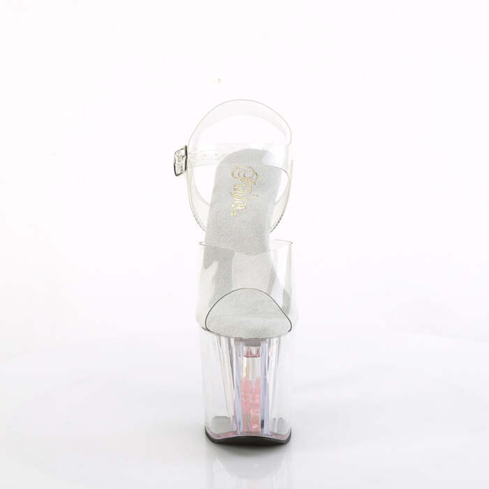 Босоніжки Enchant-708AQUA-01 на підборах 8 дюймів, з ремінцем на щиколотці 3 3/4 дюйма, прозорі/рожеві