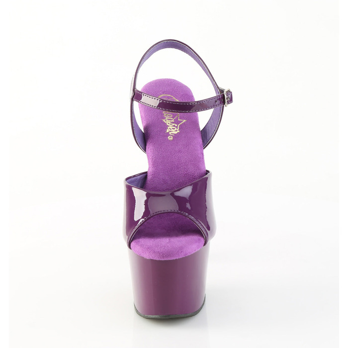 Босоніжки Adore-709 на підборах 7 дюймів, босоніжки з ремінцем на щиколотці 2 3/4 дюйма, фіолетовий лак