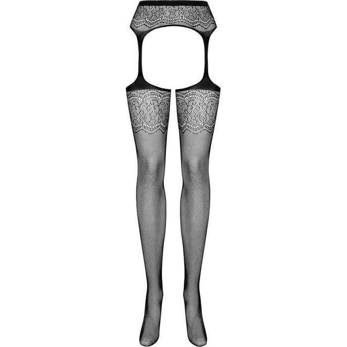 Панчохи з поясом Obsessive S207 S/M чорні