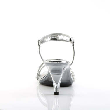 Босоніжки Belle-316, 3-дюймові, на шпильці, з ремінцем до щиколотки, міні-босоніжки PF з ремінцем, сріблясті/прозорі
