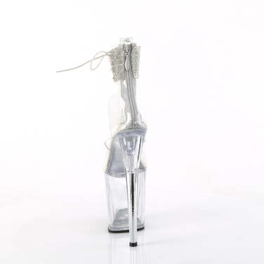 Босоножки Flamingo-824RS *Каблук 8 дюймов, 4-дюймовый манжет на щиколотке, украшенный стразами, молния сзади, прозрачные