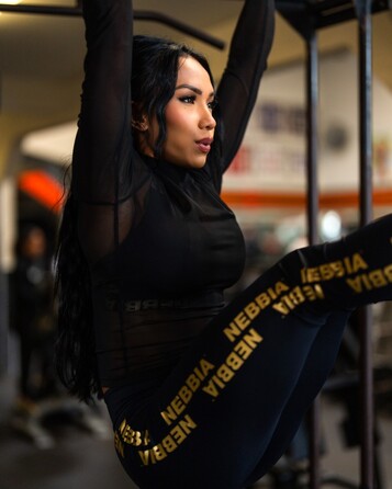 Лонгслів Nebbia Women's Mesh Long Sleeve Top INTENSE Sheer Gold 847