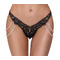 Стринги Cottelli Collection з перлинними ланцюжками з боків, чорні, S/M