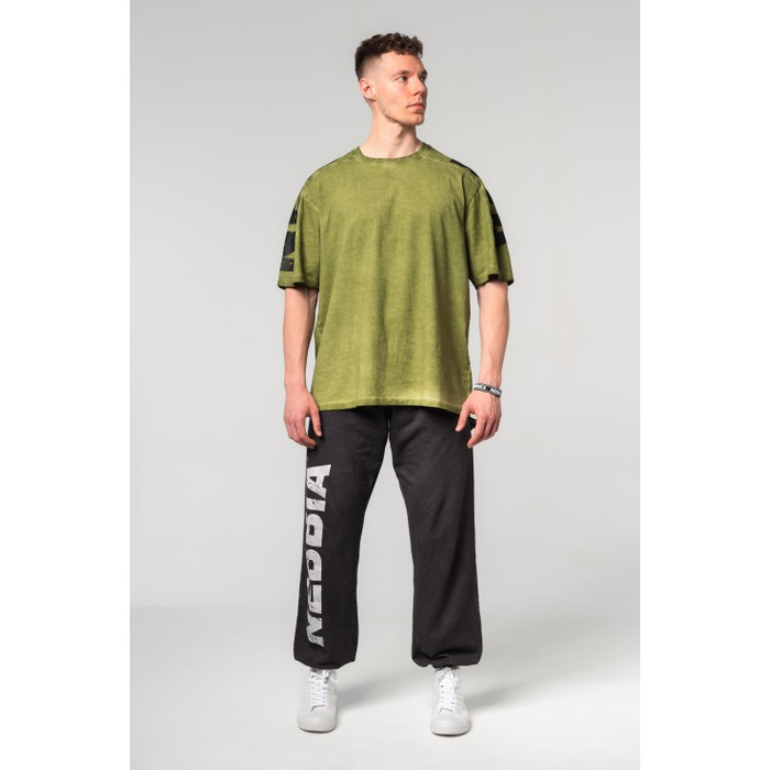 Футболка Nebbia Washed-off Oversized T-shirt LIFTING CLUB Green 368