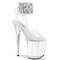 Босоніжки Pleaser Flamingo-891-2RS *8-дюймовий каблук, 4-дюймові босоніжки з манжетою на щиколотці зі стразами, прозорі