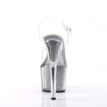 Босоножки Adore-708SRS, каблук 7 дюймов, PF-ботинки 2 3/4 дюйма, имитация RS-заполненной подошвы, прозрачные/серебристые