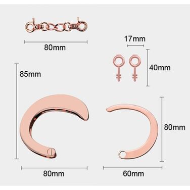 Наручники Разборные Premium Metal Romfun, Gold