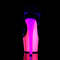 Босоніжки Pleaser Rainbow-309UV на підборах 7 дюймів, босоніжки з ремінцем на щиколотці 2 3/4 дюйма, чорні/різнокольорові