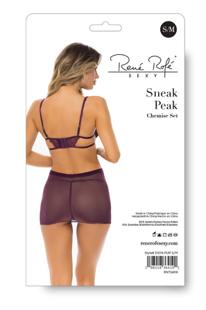 SNEAK PEAK CHEMISE SET PURPLE, S/M