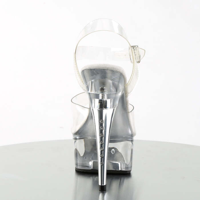 Босоножки Captiva-608, 6-дюймовый ремешок на щиколотке, босоножкии PF, с ремешком на пятке, прозрачные