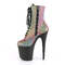 Ботинки Pleaser Flamingo-1020REFL *Каблук 8 дюймов, 4-дюймовый PF-ботинок со шнуровкой спереди, молния сбоку, разноцветный/черный