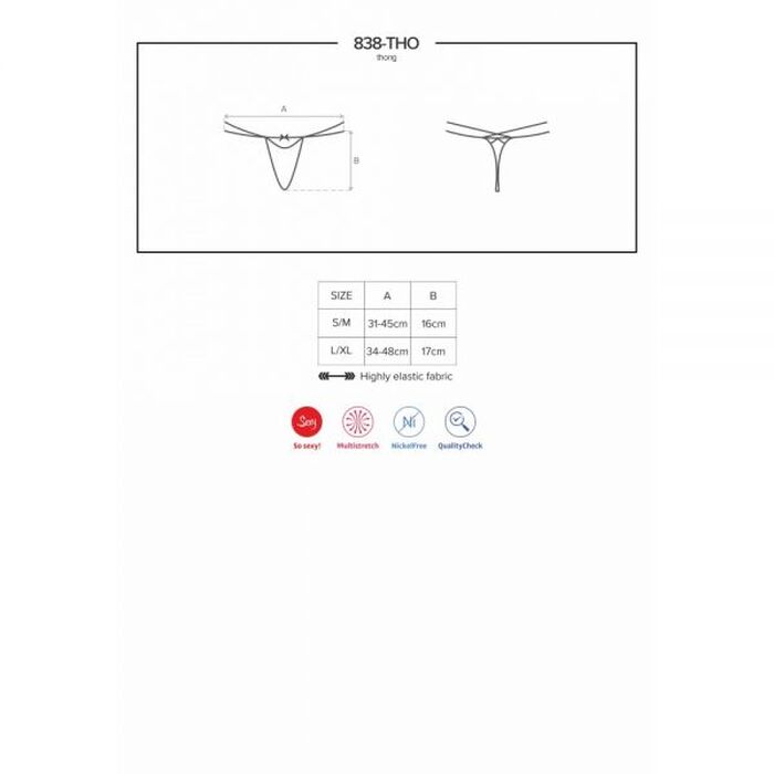 Стринги Obsessive 838-THO-3 thong red L/XL