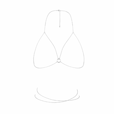 Ланцюжок портупея Bijoux Indiscrets Magnifique Bra Chain - Silver, прикраса на тіло