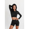Топ Nebbia Cropped Long Sleeve Top ELEVATED Black 468