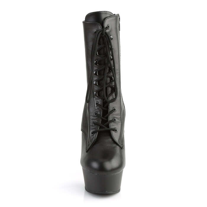 Чоботи Boots Delight-1020 6 дюймів на шнурівці PF, чорні шкіряні, з блискавкою збоку