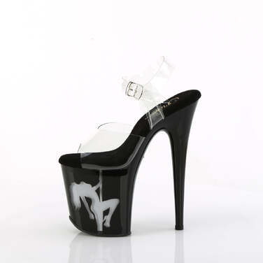 Босоніжки Flamingo-808NLSG на підборах 8 дюймів, ремінець на щиколотці 4 дюйми з підсвічуванням LED, прозорі/різнокольорові